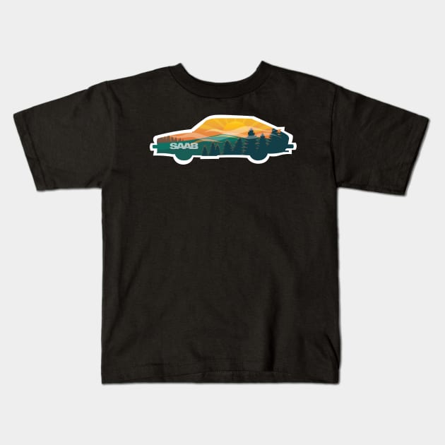 Saab Landscape Kids T-Shirt by Saabmania